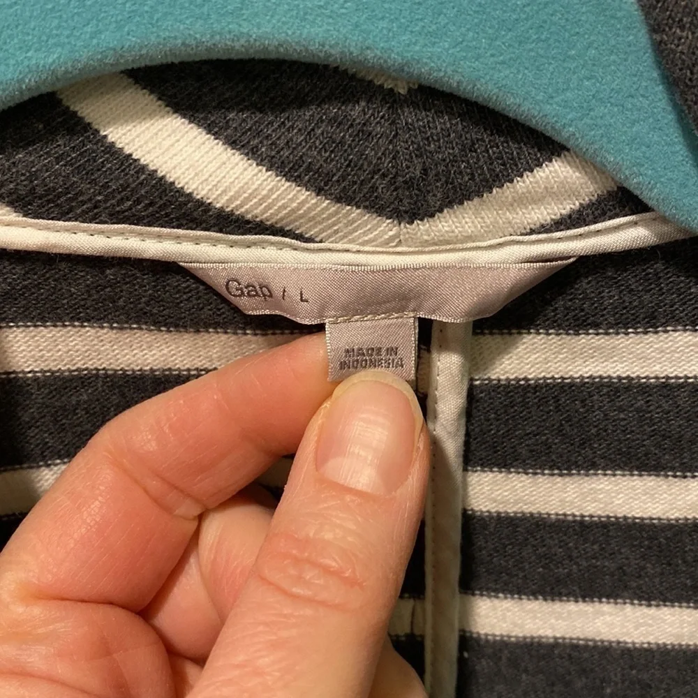 Gap Striped Moto Style Zip Blazer Jacket EUC